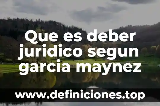 Que es deber juridico segun garcia maynez
