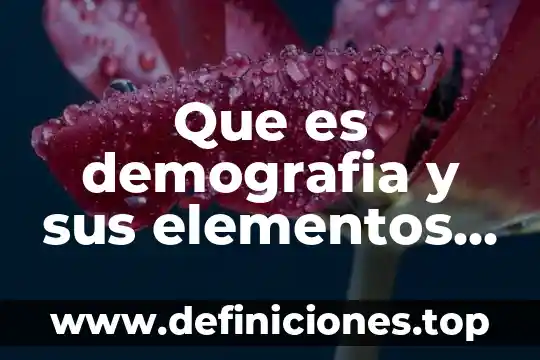 Qué es componentes o elementos de un mapa 6 Que es demografia y sus elementos estructurales