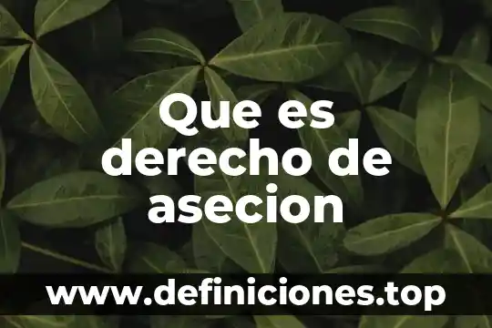 Que es derecho de asecion