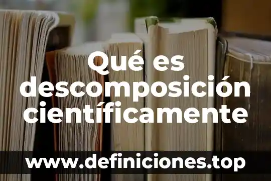 Que es la descomposicion de materia organica 5 Qué es descomposición científicamente