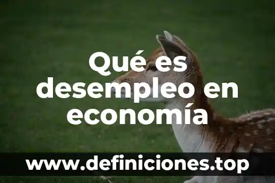 Cm en economía que es 4 Qué es desempleo en economía