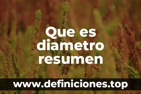 Qué es el diámetro por término medio 5 Que es diametro resumen