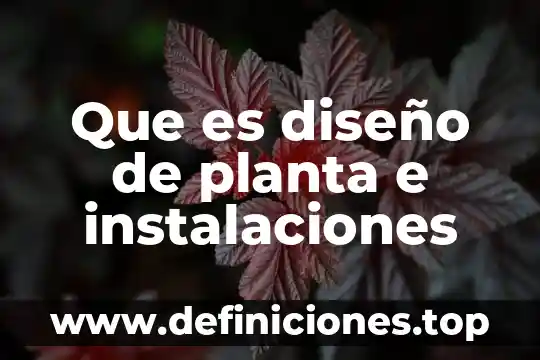 Que es diseño de planta e instalaciones