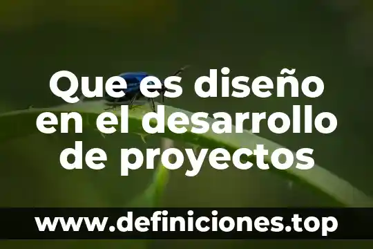 Que es diseño en el desarrollo de proyectos