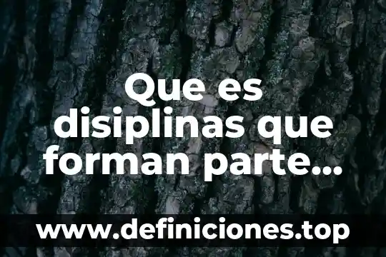 Que es disiplinas que forman parte de las ciencias sociales