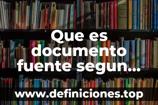 Que es una fuente de informacion de campo 4 Que es documento fuente segun las niif