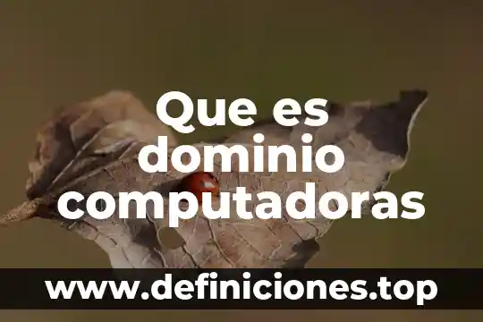 Que es es una red de computadoras 4 Que es dominio computadoras