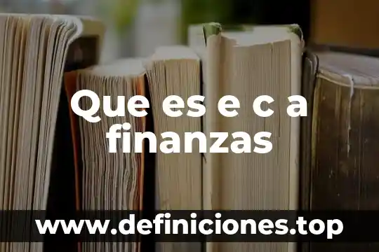 Que es una administracion de finanzas 4 Que es e c a finanzas
