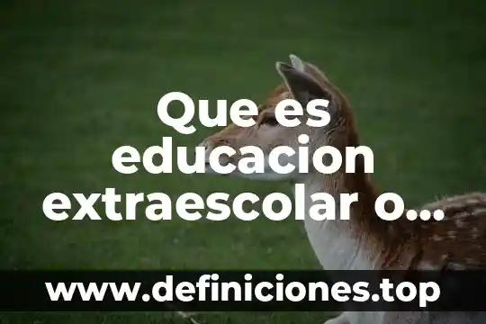 Que es un plan europeo 7 Que es educacion extraescolar o paralela
