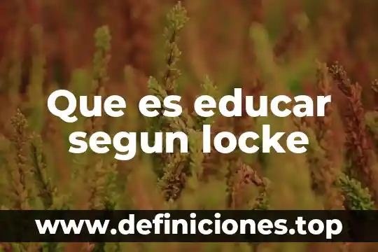 Que es un enfoque según perez 3 Que es educar segun locke