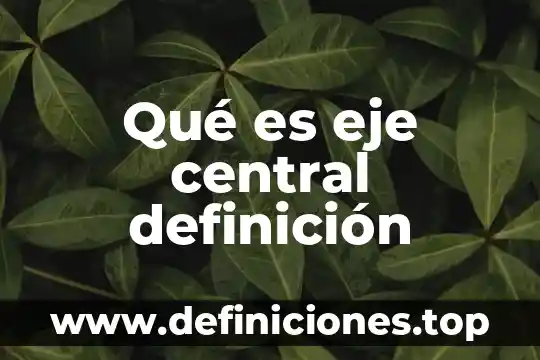 Qué es eje central definición