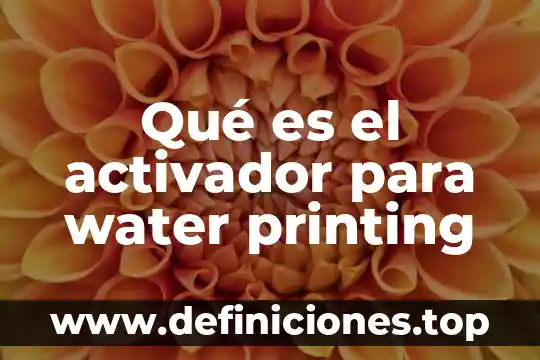 Qué es una metodología en educación 6 Qué es el activador para water printing