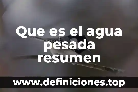 Que es el agua pesada resumen