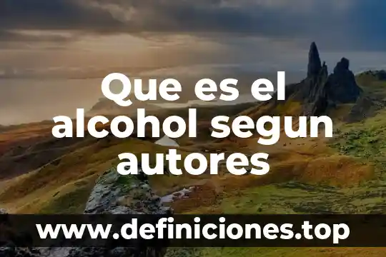 Que es el alcohol segun autores