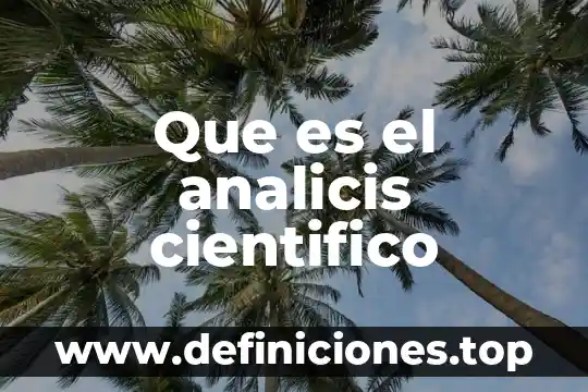 Que es el analicis cientifico