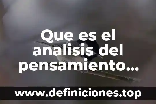 Que es el analisis del pensamiento critico