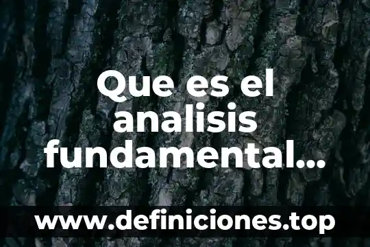 Que es una unidad de medicion fundamental 7 Que es el analisis fundamental en finanzas
