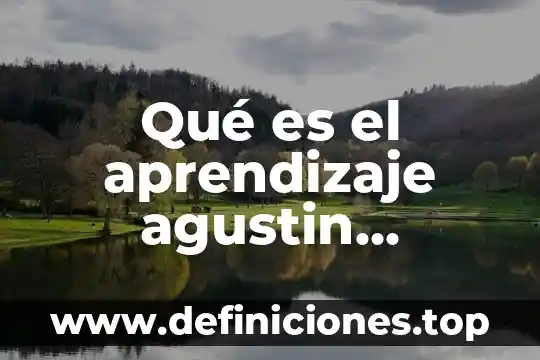 Qué es el aprendizaje agustin medina