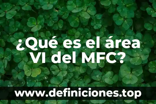 Que es el comando vi 5 ¿Qué es el área VI del MFC?