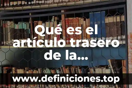 Qué es el artículo trasero de la Constitución Política
