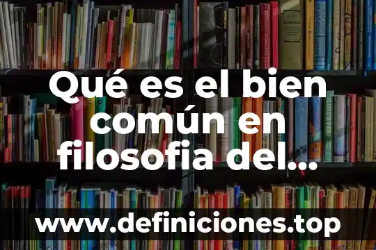 Qué es el bien común en filosofia del derecho