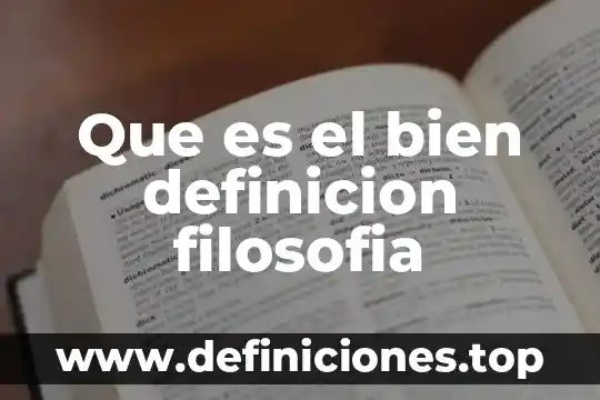 Que es el bien definicion filosofia