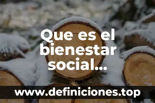 Que es la secretaria de educacion y bienestar social 6 Que es el bienestar social contabilidad