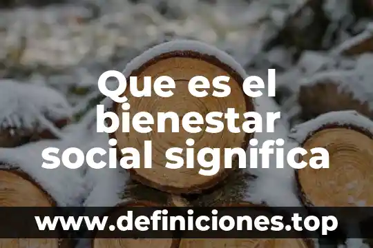 Que es el bienestar social significa
