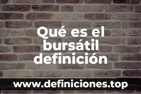 Qué es el bursátil definición
