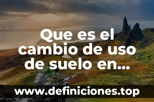 Que es el suelo articulos 3 Que es el cambio de uso de suelo en arcgis