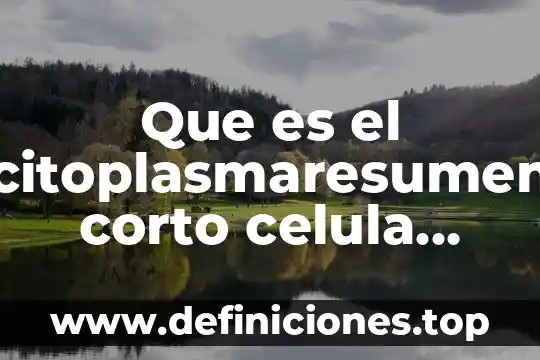 Que es el citoplasmaresumen corto celula animal