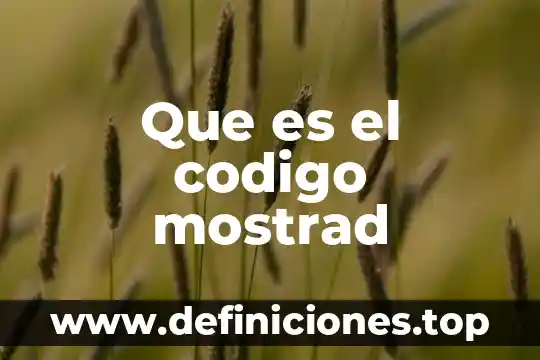 Que es el codigo mostrad