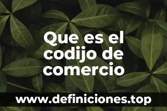 Que es el codijo de comercio