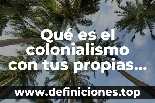 Explica con tus propias palabras que es informática 5 Qué es el colonialismo con tus propias palabras