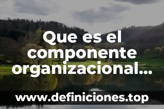 Que es componente natural social cultural economico y politico brainly 8 Que es el componente organizacional medioambiental