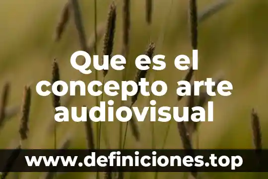 Que es un producto audiovisual informativo 5 Que es el concepto arte audiovisual
