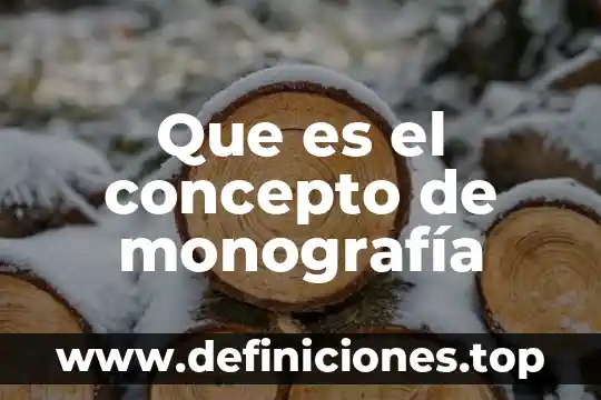 Que es el concepto de monografía