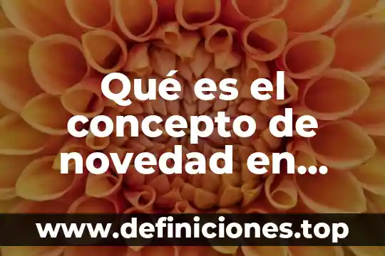 Qué es el concepto de novedad en patentes
