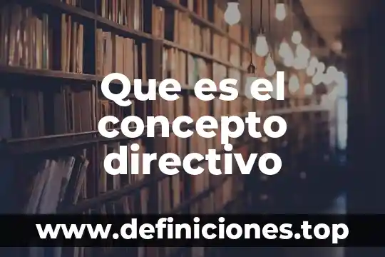 Que es u directivo 3 Que es el concepto directivo