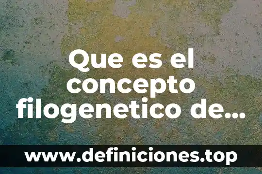 Que es la adaptacion concepto en pymes 7 Que es el concepto filogenetico de especie