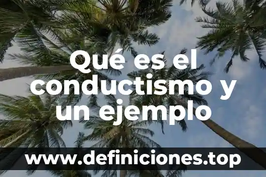 Que es el conductismo teoria del aprendizaje 4 Qué es el conductismo y un ejemplo