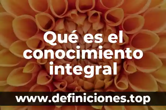 Qué es el conocimiento integral