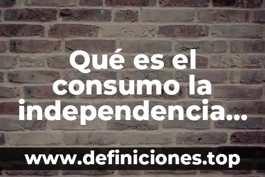 Qué es índice de consumo 4 Qué es el consumo la independencia de México