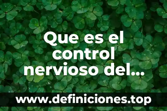 Que es el control nervioso del movimiento
