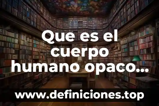 Que es el cuerpo humano opaco translúcido y transparentes