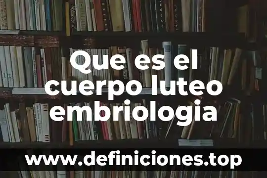 Que es el cuerpo luteo embriologia