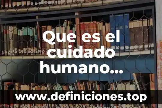 Que es el cuidado humano concepto