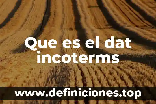 Que es el dat incoterms
