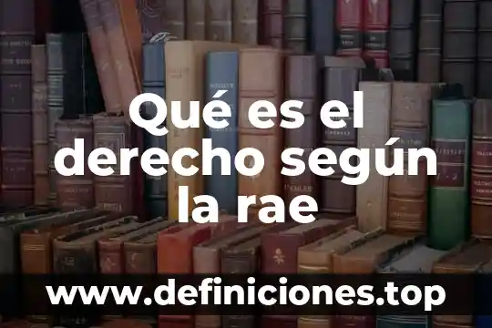 Qué es el derecho según la rae