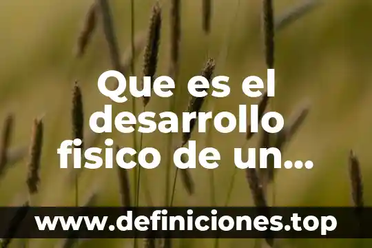 Que es el desarrollo fisico de un niño